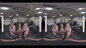VR Gang Intercourse IN THE GYM WITH DOLLY LEIGH, EMILY WILLIS & EMMA STARLETTO