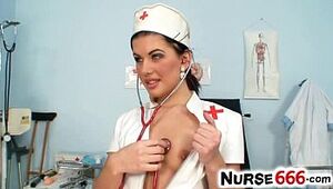 Supah stellar nurse Rihanna Samuel unclothes off her spandex uniform